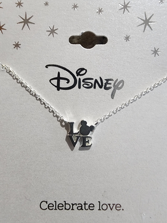 Disney Jewelry - Disney Sterling Silver 'LOVE' Charm Necklace - Mickey Mouse